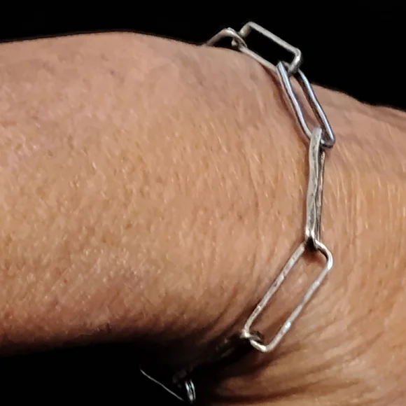 Paz Creations Sterling Silver Paper Clip Style Bracelet - Picture 3 of 6